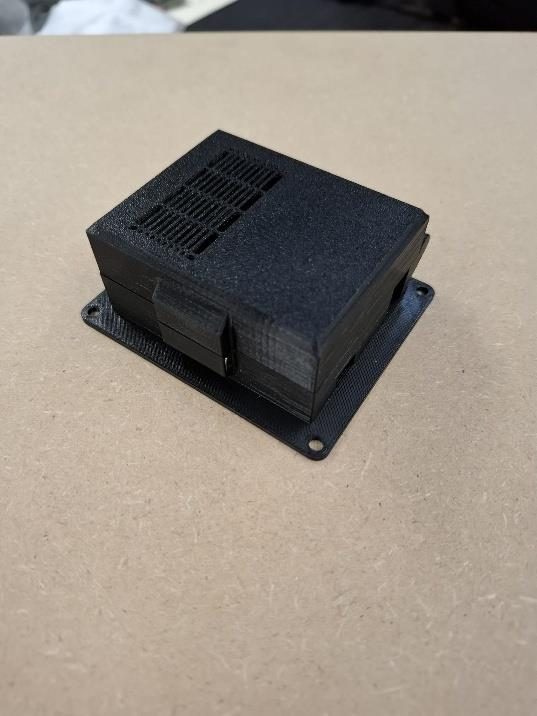 3D-printed black Arduino housing